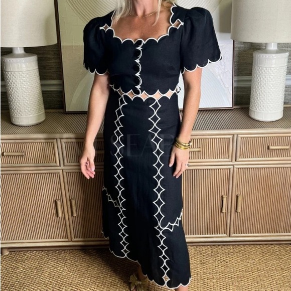 FARM RIO Black Short Sleeve Lenzing Maxi Dress XS - Picture 3 of 10